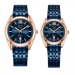 Alexandre Christie AC 8690 Rosegold Blue Couple